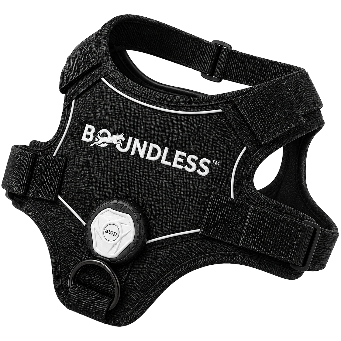 BOUNDLESS harness flat lay with ATOP dial